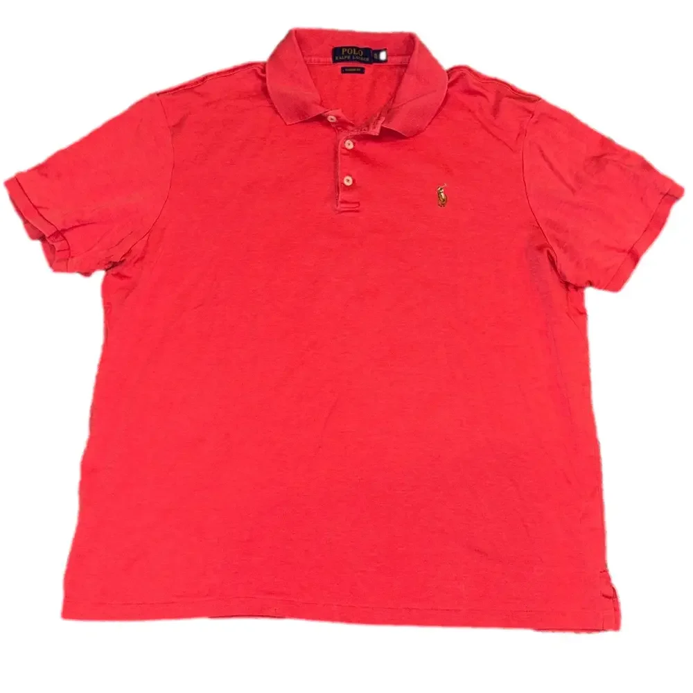 Polo Ralph Lauren Mens XL White and Coral Golf Polo Shirt Bundle